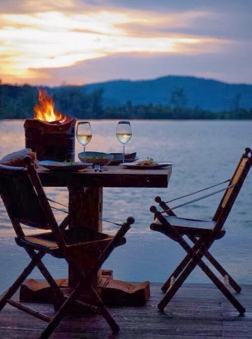 romantic dinner by the lake