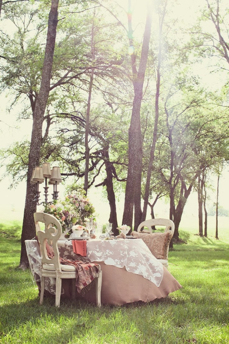 luxury dinner in the forest
