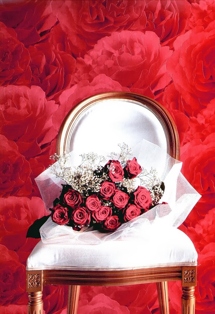 roses on a chair