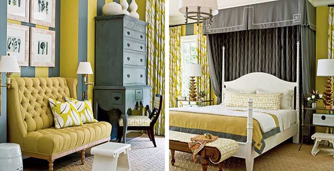 grey and yellow room