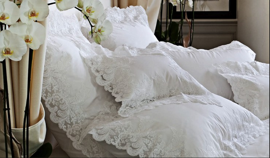 Lace designed bedding