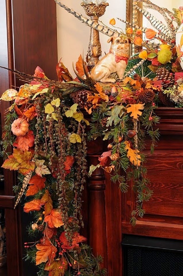 Fireplace Mantel Decor Ideas for Decorating for Thanksgiving