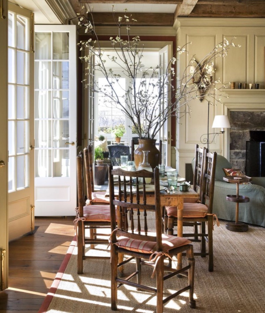 Kitchen with fireplace