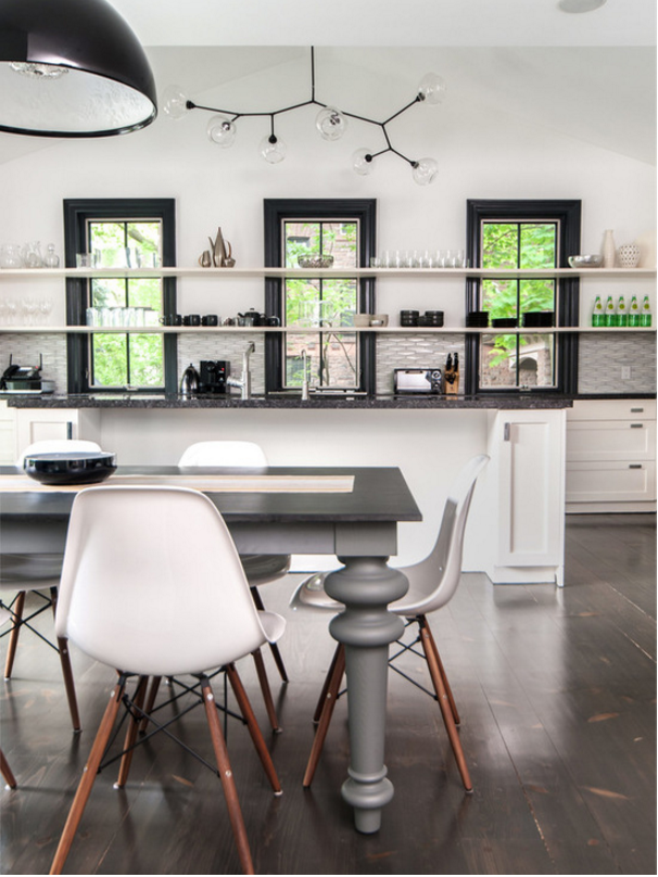 Long Open Shelving in the Kitchen - Interior designer: Shirley Meisels || Photographer: Stacey Brandford 