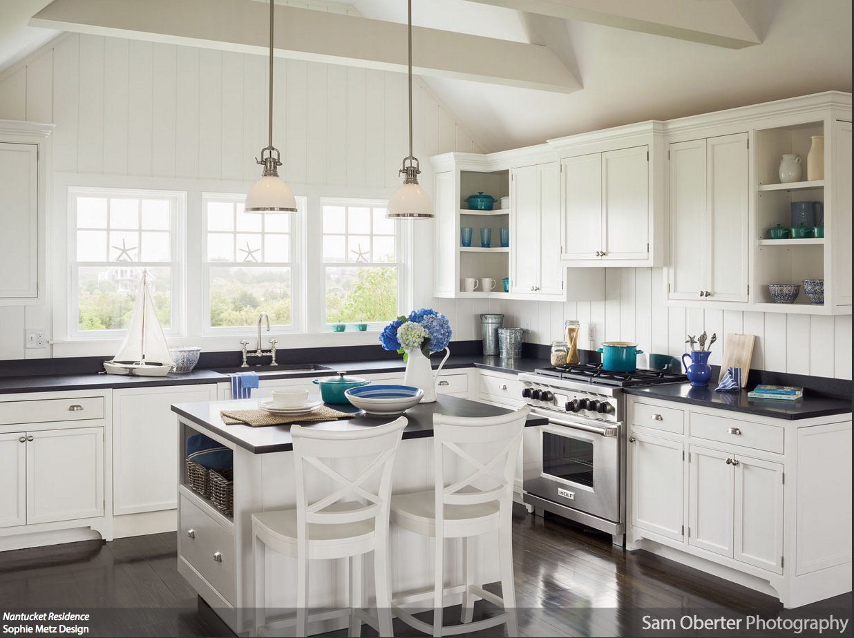 Interior Designer: Sophie Metz - Mixture of open and closed kitchen shelving || Image Credit: Sam Oberter Photography 