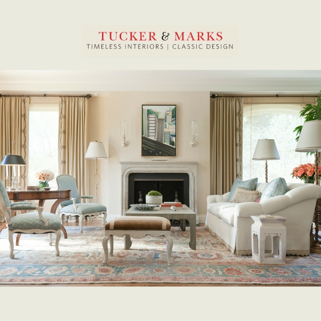 A light filled living room designed by Suzanne Tucker of Tucker and Marks. 