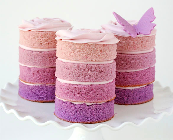 purple ombre cake, cute tea party pastry idea! Click to see even more tea party ideas in the post