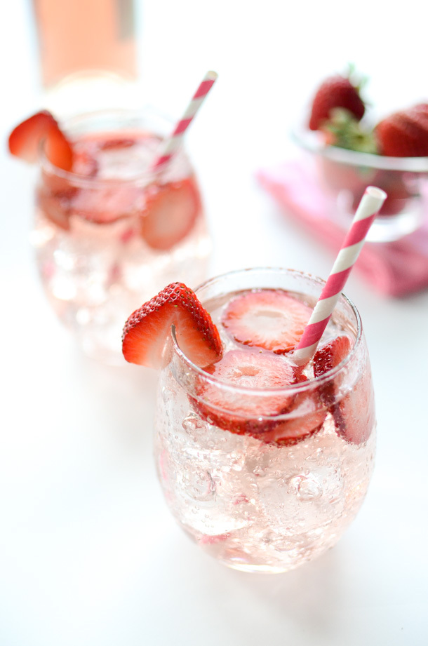 galentine's day party idea pink strawberry sangria