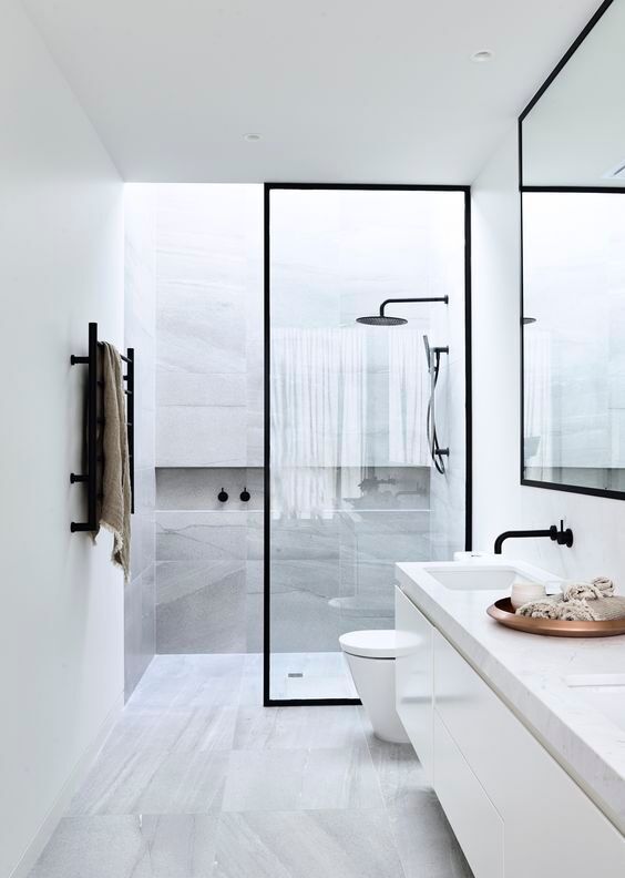 modern and minimalist bathrooms we love black and white