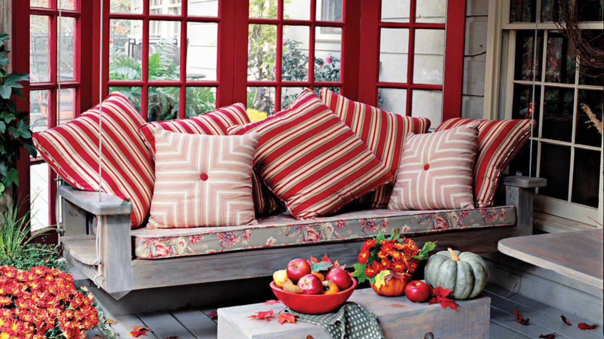 outdoor furniture in fall colors