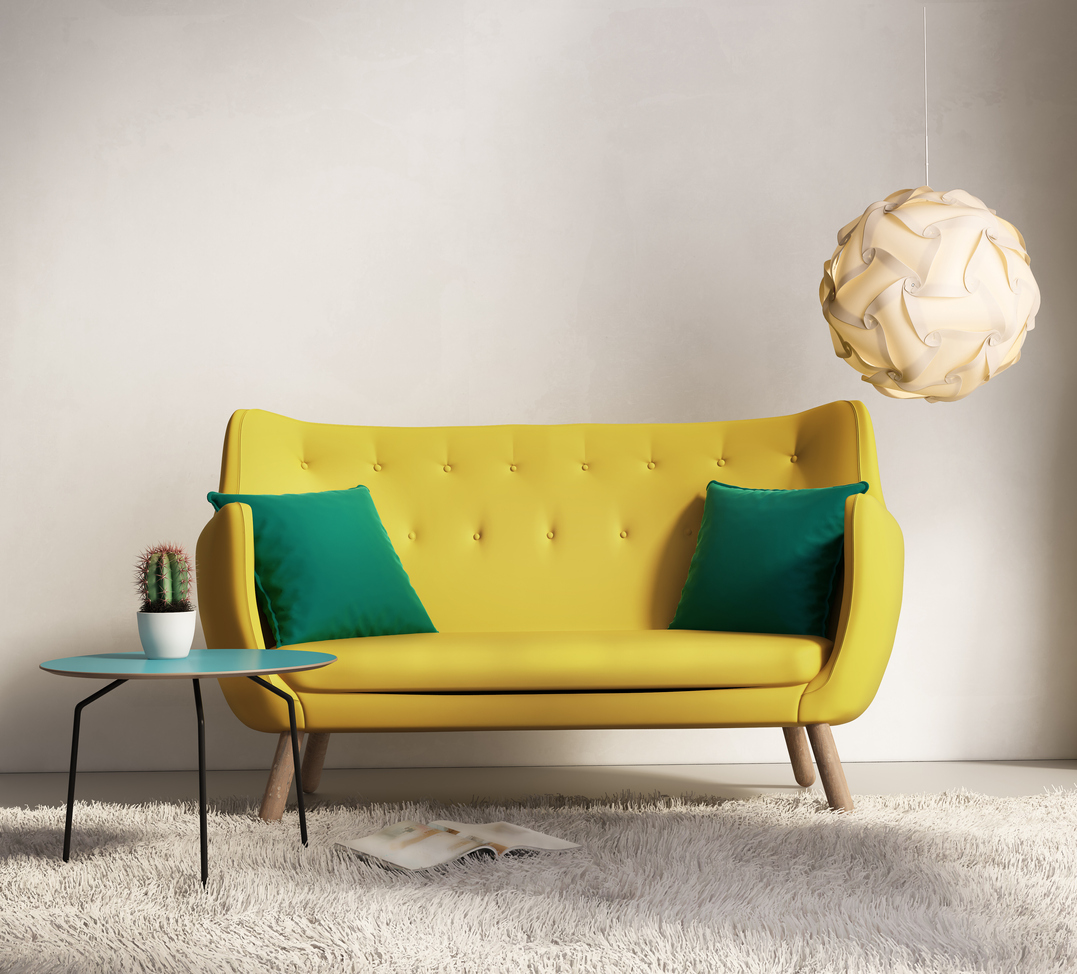 Curved Yellow Sofa
