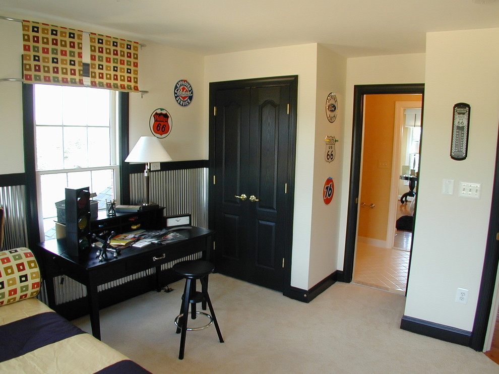 black interior doors with wood trim