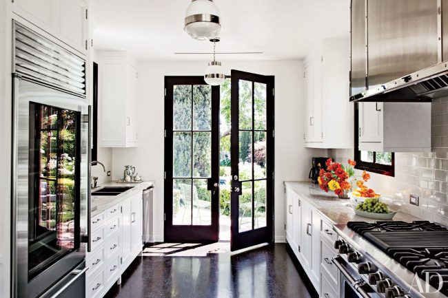 modern galley kitchen lighting